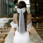 Romantična mašna – biserna šnala sa tilom - Image 3